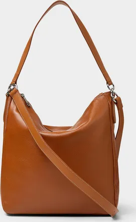 Simons Womens Pebbled leather minimalist hobo bag Exclusive collection from Italy