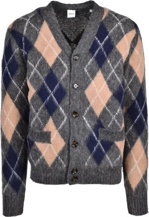 Aspesi Cardigan a V - Heren - Vesten - Grijs - L - Wol - Truien & Vesten