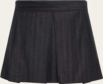 WE-AR4 The Jane Pleated Pinstripe Wool Mini Skirt