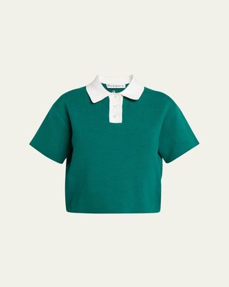 J.W.Anderson Two-Tone Cropped Polo Top