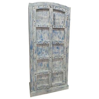 Wanderlust Deco Armario de madera acabado artesanal azul 96x42x206h cm