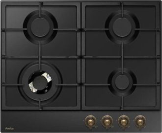 Amica Placa De Gas - Amica - 4 Fuegos - 9,9 X 59 X 52 - Pga6101apcb Retro - Negro