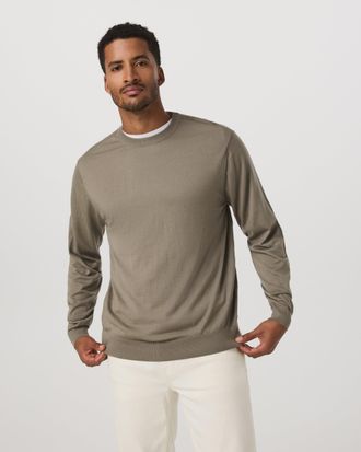 Vuori Clothing Merino Fine Gauge Wool Sweater | Taupe | Medium