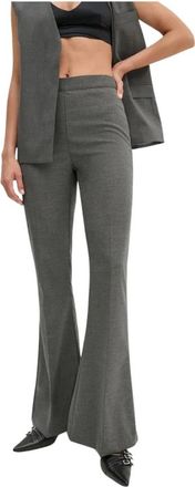 Gestuz Wijde broek - Dames - Wijde Broeken - Grijs - M - Leer - Broeken