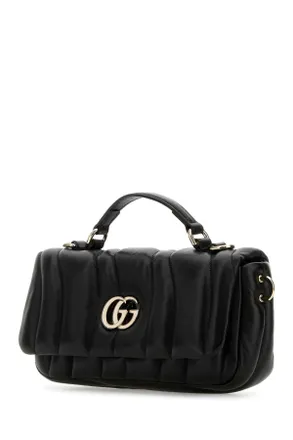 Gucci Womens Black Leather Gg Milano Handbag Borse A Mano Bag