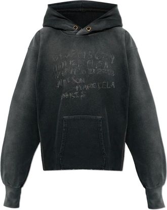 Maison Margiela Geborduurde Sweater - Dames - Hoodies - Grijs - S - Katoen - Hoodies & sweatvesten