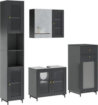 Vicco Conjunto De Muebles De Ba&ntilde;o Malte, Gris, 4 Partes, Vicco