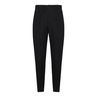 Laneus Slim-fit Trousers, male, Black, Size: XS Linen and Viscose Slim Fit Trousers
