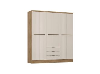 Vente-Unique Vente-unique - Armadio 6 Ante E 3 Cassetti L180 Cm Beige E Naturale - Peroli