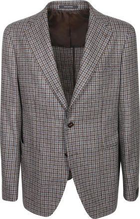 Tagliatore Gestructureerd Tweed Jasje - Heren - Blazers - Bruin - XL - Tweed - Jassen