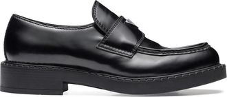 Prada Chocolate Brushed-leather Loafers
