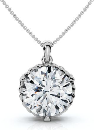 Pompeii3 1Ct Solitaire Braided Diamond Pendant 14k Gold 18 Necklace Lab Grown EF/VS