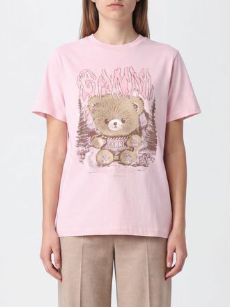 Ganni T-Shirt Woman color Pink