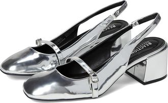 Kenneth Cole Reaction Lindy High Womens Heels Silver : 8.5 M, Leather/Rubber