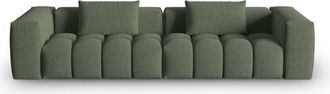 CXL by Christian Lacroix Sofá modular 5 plazas de tejido estructural verde oliva oscuro