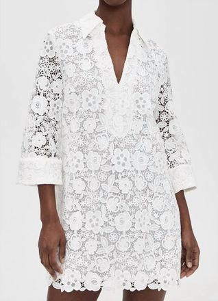 English Factory Guipure Lace Mini Dress In White
