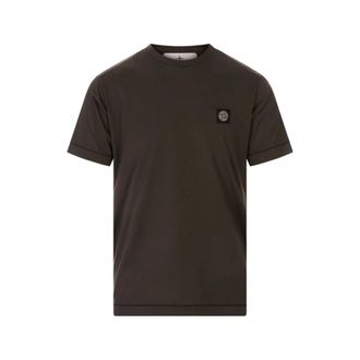 Stone Island T-shirt met korte mouwen - Heren - T-shirts - Groen - M - Katoen - Tops