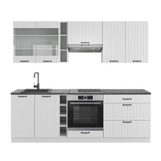 Vicco Mueble De Cocina Fame-line, Casa De Campo Blanca/blanca, 235 Cm Sin Encimera