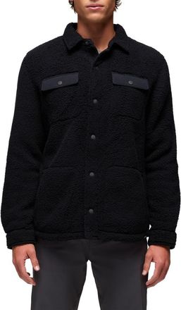 Prana Encinitas Fleece Shirt Jacket in Black at Nordstrom, Size X-Large