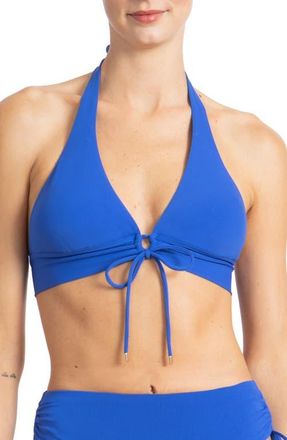 Robin Piccone Aubrey Halter Top in French Blue at Nordstrom, Size Medium