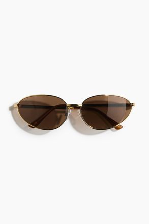 H&M Ovale Sonnenbrille - Goldfarben