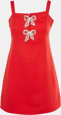 Self Portrait Red Crepe Bow Mini Dress
