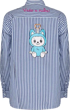 MC2 Saint Barth Womens Shirt Brigitte Blue-White Cotton