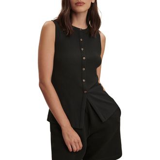 Varley Latia Button-Up Tank in Black at Nordstrom, Size Xx-Small