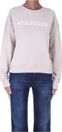 Tommy Hilfiger Relaxed Summer Sweatshirt - Dames - Sweatshirts - Beige - XS - Katoen - Hoodies & sweatvesten
