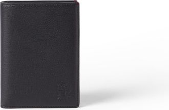 Brunello Cucinelli Grained leather passport holder in Black at Nordstrom