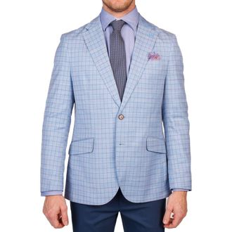 Tailorbyrd Check Sport Coat in Blue at Nordstrom Rack, Size 44 Regular