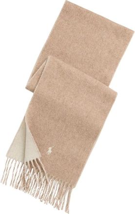 Polo Ralph Lauren Omkeerbare Wolmix Sjaal - Heren - Wintersjaals - Beige - ONE Size - Wol - Accessoires