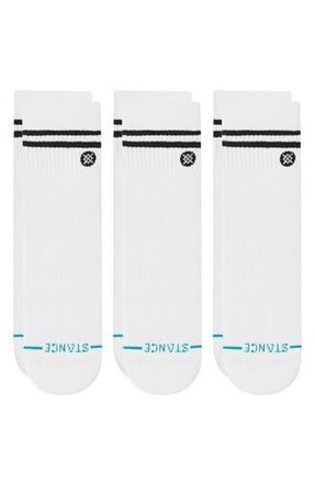 Stance Core 3-Pack Cotton Blend Quarter Socks in White at Nordstrom Rack, Size Large