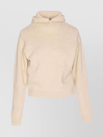 Christophe Lemaire high neck knitted hoodie with long sleeves