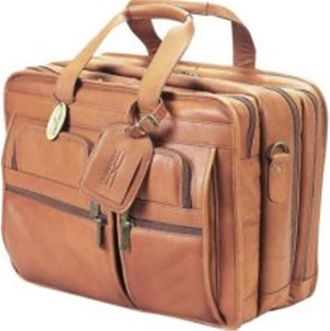 Claire Chase 154XL-JUMBO-saddle Jumbo Executive Computer Briefcase - Saddle