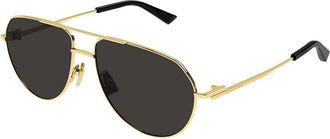 Bottega Veneta BV1302S 001 Mens Sunglasses Gold Size 57