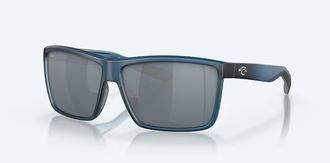 Costa Unisex Rinconcito Polarized Sunglasses In Matte Atlantic Blue Gray Silver Mirror