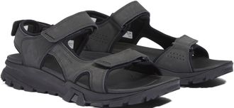 Timberland Sandale TIMBERLAND Lincoln Peak 2 STRAP SANDAL, Herren, Gr. 41,5, schwarz, Leder, Schuhe Sandale, mit Klettverschluss