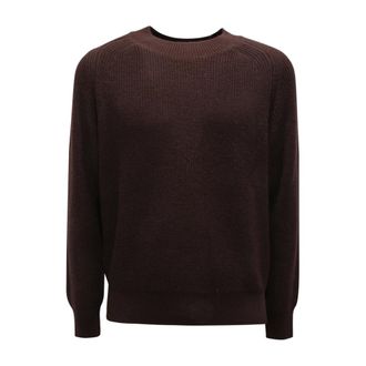 Brooksfield Truien & Vesten, Heren, Bruin, L, Wol, Wollen trui gemaakt in Italië