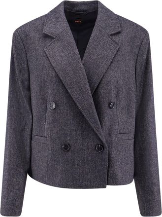 HUGO BOSS Jafleni Double-Breasted Wool Blend Blazer-Donna