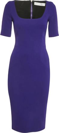 Victoria Beckham Abito midi con scollo quadrato - Viola