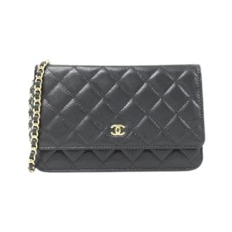 Chanel Pre-owned Timeless Classic Caviar Skin Portemonnee - Dames - Pre-owned - Zwart - Maat: ONE Size Leer