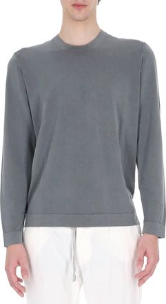 Drumohr Grey Long-Sleeve Frosted Cotton T-Shirt
