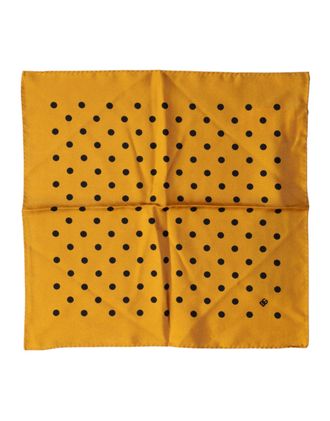 Dolce & Gabbana Mens Orange Polka Dot Square Handkerchief Scarf