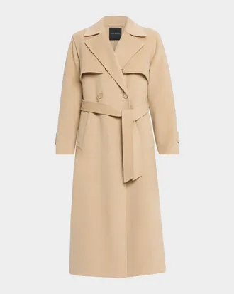 Elie Tahari The Ren Wool Double-Breasted Trench Coat
