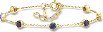 Ross-Simons Bezel-Set Sapphire Station Bracelet in 18kt Gold Over Sterling