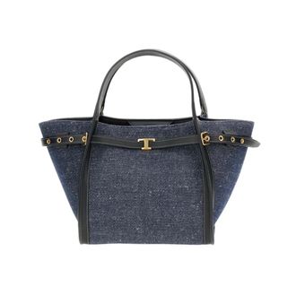 Tod's Tods, Handbags, female, Blue, Size: ONE SIZE Borsa shopping TIM piccola