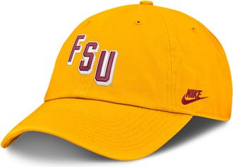 Nike Florida State Natural Club Nike Mens College Adjustable Hat in Yellow | NC0176IFSH-EYR