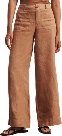 Sanctuary Linen Marine Wide Leg Pant In Toasted Coconut