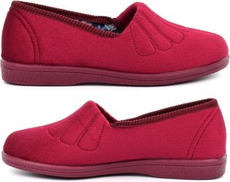 Generic Ladies Wide Slippers Womens Slip On Slippers Size 5 Womens Wide Fit Slipper Size 4 Slip On Slipper EE Fitting Rubber Sole Sizes 3-9 Wine 8 UK